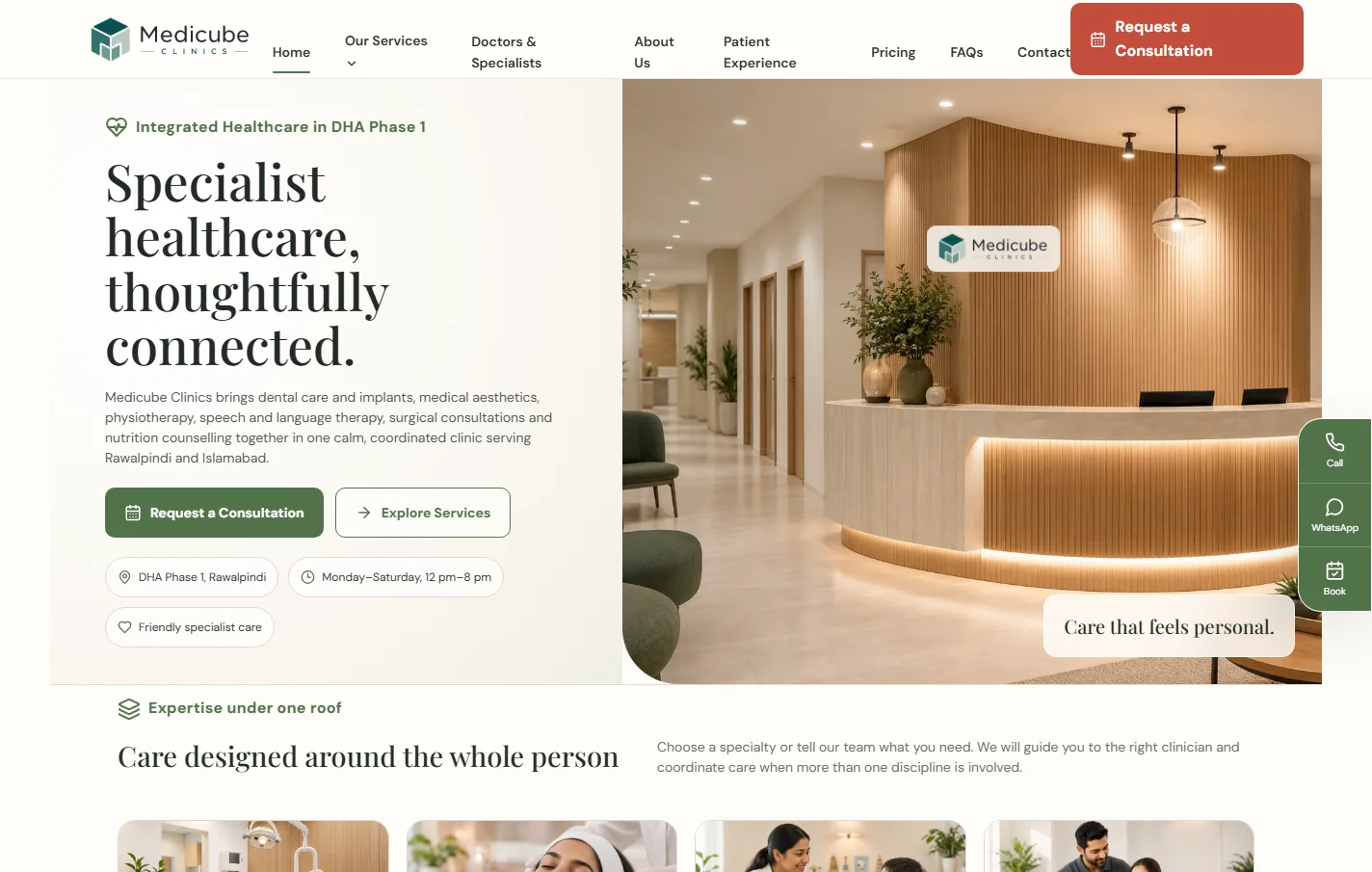 Medicube Clinics homepage